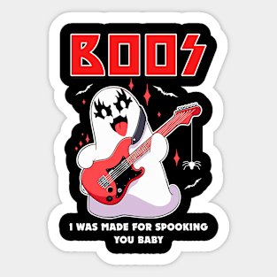 Funny Retro Rock Sheet Ghost Men Kids Women Halloween Sticker